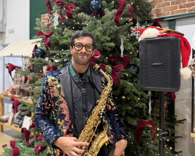 Alex Rimell Sax performing at The Goat Shed, Norfolk