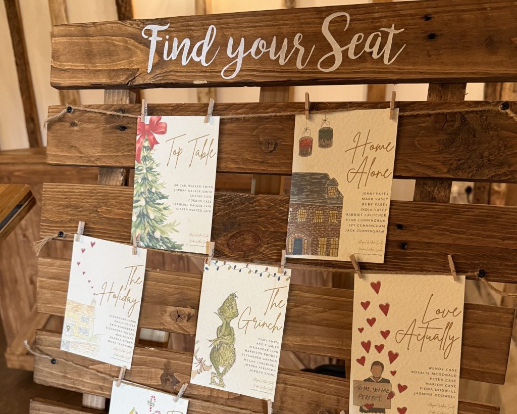 Abi & Jordan Wedding - Clock Barn - Table Plan